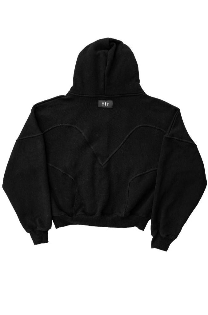 Black Oversized Zip-Up Hoodie